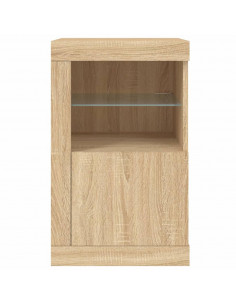 Armadietto con Luci LED Rovere Sonoma in Legno Multistrato 2