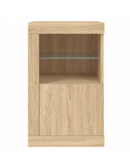 Armadietto con Luci LED Rovere Sonoma in Legno Multistrato