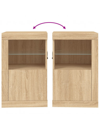 Armadietto con Luci LED Rovere Sonoma in Legno Multistrato