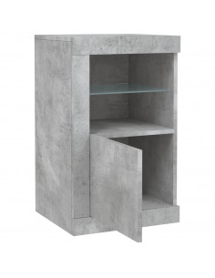 Armadietti con Luci LED 2pz Grigio Cemento in Legno Multistrato 2