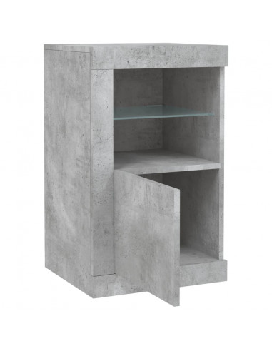 Armadietti con Luci LED 2pz Grigio Cemento in Legno Multistrato