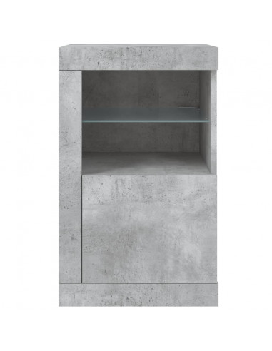 Armadietti con Luci LED 2pz Grigio Cemento in Legno Multistrato