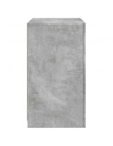 Armadietti con Luci LED 2pz Grigio Cemento in Legno Multistrato