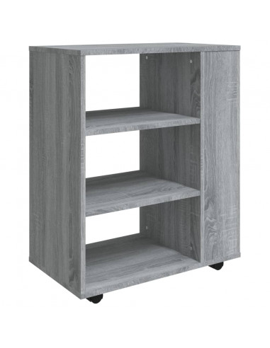Armadietto con Ruote Grigio Sonoma 60x35x75cm Legno Multistrato