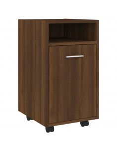 Mobiletto con Ruote Rovere Marrone 33x38x60cm Legno Multistrato 2