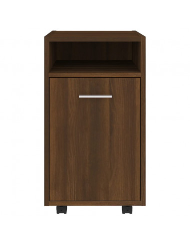 Mobiletto con Ruote Rovere Marrone 33x38x60cm Legno Multistrato