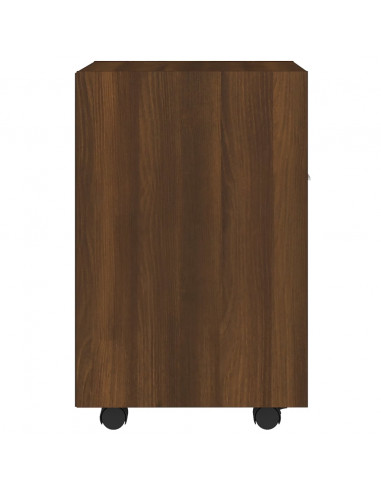 Mobiletto con Ruote Rovere Marrone 33x38x60cm Legno Multistrato