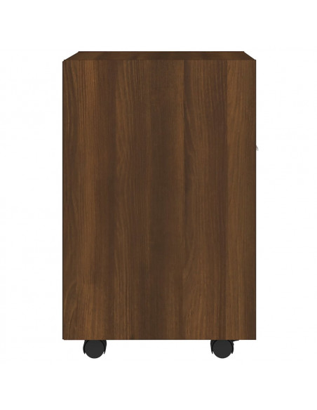 Mobiletto con Ruote Rovere Marrone 33x38x60cm Legno Multistrato