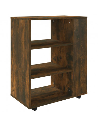 Armadietto con Ruote Rovere Fumo 60x35x75 cm Legno Multistrato