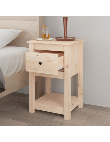 Comodino 40x35x61,5 cm in Legno Massello di Pino