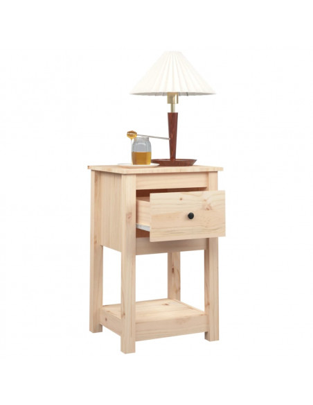 Comodino 40x35x61,5 cm in Legno Massello di Pino