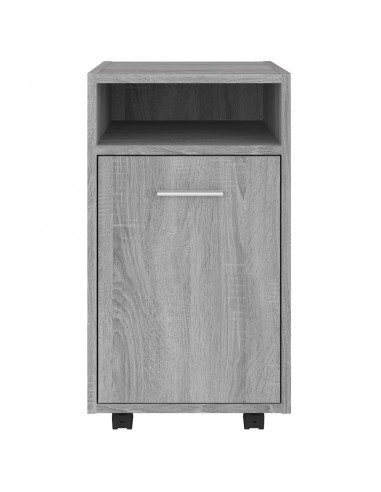 Mobiletto con Ruote Grigio Sonoma 33x38x60 cm Legno Multistrato