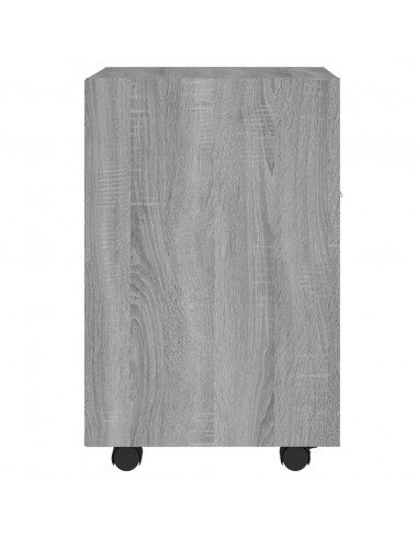 Mobiletto con Ruote Grigio Sonoma 33x38x60 cm Legno Multistrato