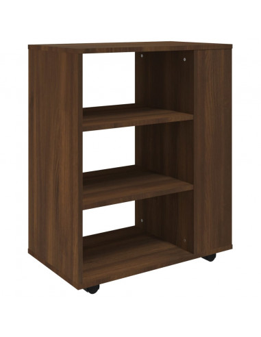 Armadietto con Ruote Rovere Marrone 60x35x75 cm in Legno