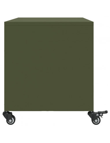 Mobile TV Verde Oliva 68x39x43,5cm in Acciaio Laminato a Freddo