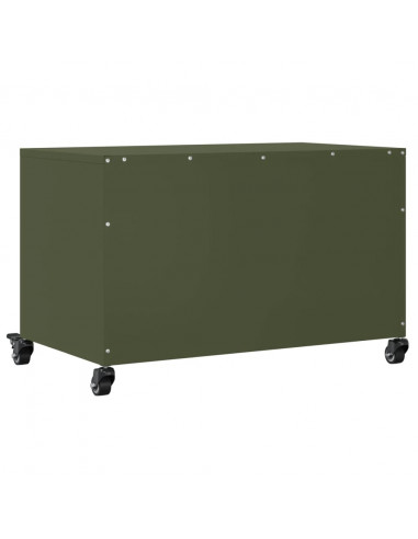 Mobile TV Verde Oliva 68x39x43,5cm in Acciaio Laminato a Freddo