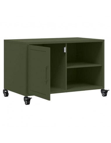 Mobile TV Verde Oliva 68x39x43,5cm in Acciaio Laminato a Freddo