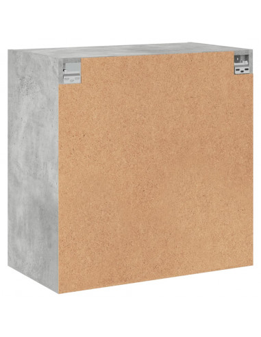 Mobile a Muro con Ante in Vetro Grigio Cemento 68x37x68,5 cm