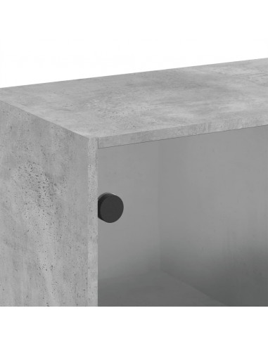 Mobile a Muro con Ante in Vetro Grigio Cemento 68x37x68,5 cm