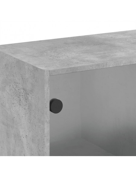 Mobile a Muro con Ante in Vetro Grigio Cemento 68x37x68,5 cm