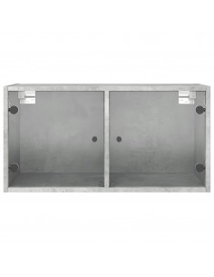 Mobili a Muro con Ante in Vetro 2pz Grigio Cemento 68,5x37x35cm 2