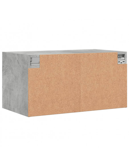 Mobili a Muro con Ante in Vetro 2pz Grigio Cemento 68,5x37x35cm