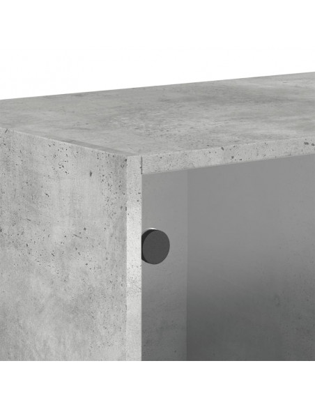 Mobili a Muro con Ante in Vetro 2pz Grigio Cemento 68,5x37x35cm
