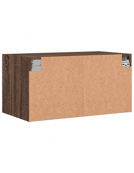 Mobili a Muro con Ante in Vetro 2pz Rovere Marrone 68,5x37x35cm
