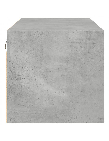 Mobile a Muro con Ante in Vetro Grigio Cemento 102x37x35 cm