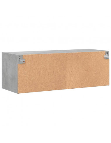 Mobile a Muro con Ante in Vetro Grigio Cemento 102x37x35 cm