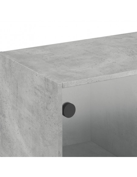 Mobile a Muro con Ante in Vetro Grigio Cemento 102x37x35 cm