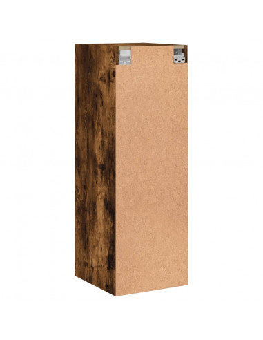 Mobile a Muro con Ante in Vetro Rovere Fumo 35x37x100 cm