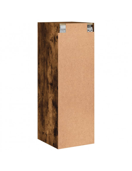 Mobile a Muro con Ante in Vetro Rovere Fumo 35x37x100 cm