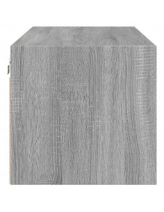 Mobile a Muro con Ante in Vetro Grigio Sonoma 102x37x35 cm 2