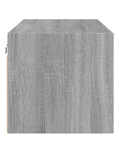 Mobile a Muro con Ante in Vetro Grigio Sonoma 102x37x35 cm