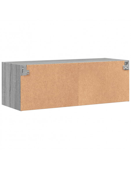Mobile a Muro con Ante in Vetro Grigio Sonoma 102x37x35 cm