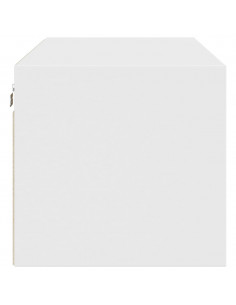 Mobile a Muro con Ante in Vetro Bianco 102x37x35 cm 2