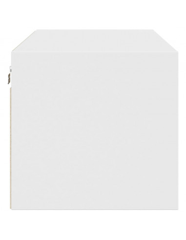 Mobile a Muro con Ante in Vetro Bianco 102x37x35 cm