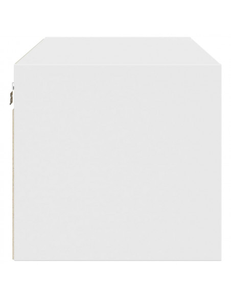 Mobile a Muro con Ante in Vetro Bianco 102x37x35 cm