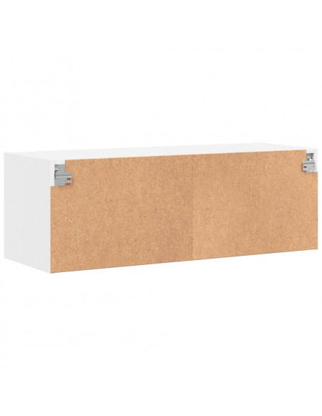 Mobile a Muro con Ante in Vetro Bianco 102x37x35 cm