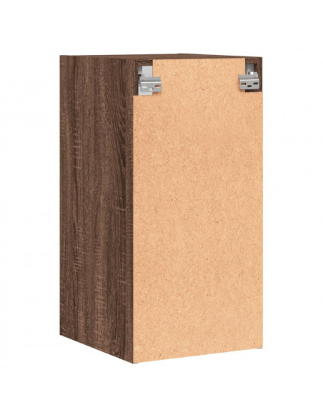 Mobile a Muro con Ante in Vetro Rovere Marrone 35x37x68,5 cm