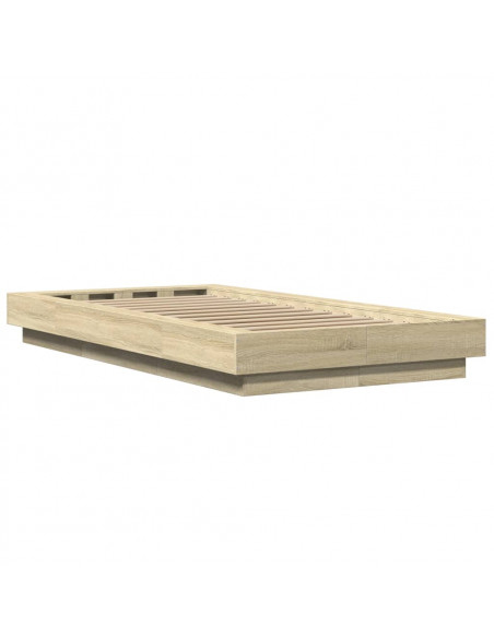 Giroletto con Luci LED Rovere Sonoma 90x200cm Legno Multistrato