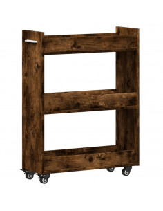 Mobile con Ruote Rovere Fumo 60x22x79 cm in Legno Multistrato 2