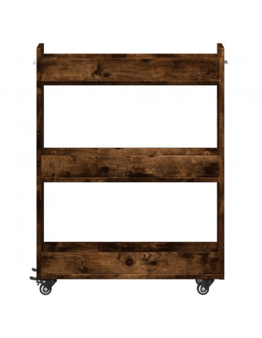 Mobile con Ruote Rovere Fumo 60x22x79 cm in Legno Multistrato