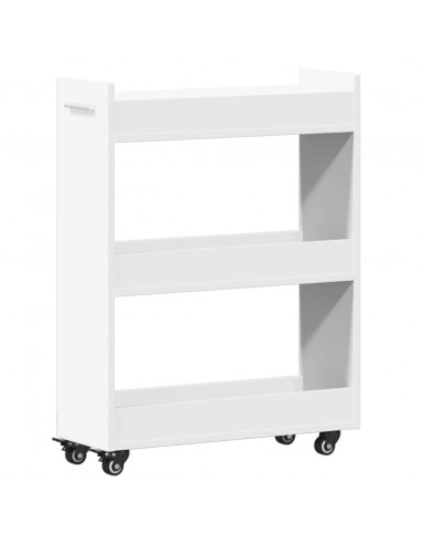 Mobile con Ruote Bianco 60x22x79 cm in Legno Multistrato