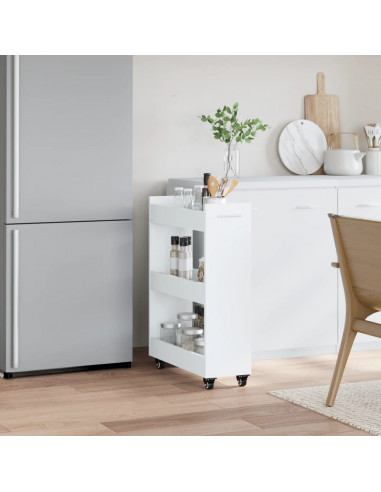 Mobile con Ruote Bianco 60x22x79 cm in Legno Multistrato