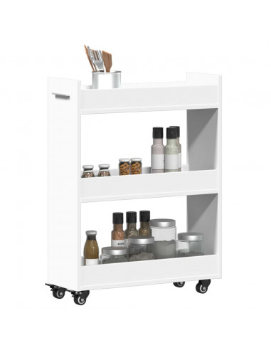 Mobile con Ruote Bianco 60x22x79 cm in Legno Multistrato