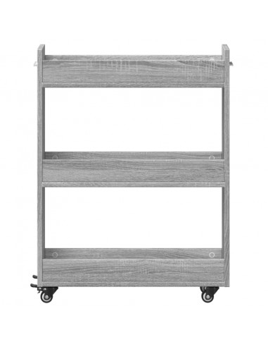 Mobile con Ruote Grigio Sonoma 60x22x79 cm in Legno Multistrato