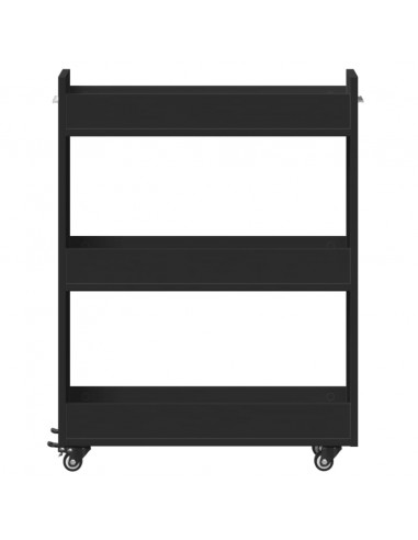 Mobile con Ruote Nero 60x22x79 cm in Legno Multistrato