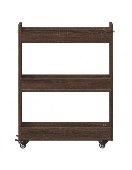 Mobile con Ruote Rovere Marrone 60x22x79cm in Legno Multistrato